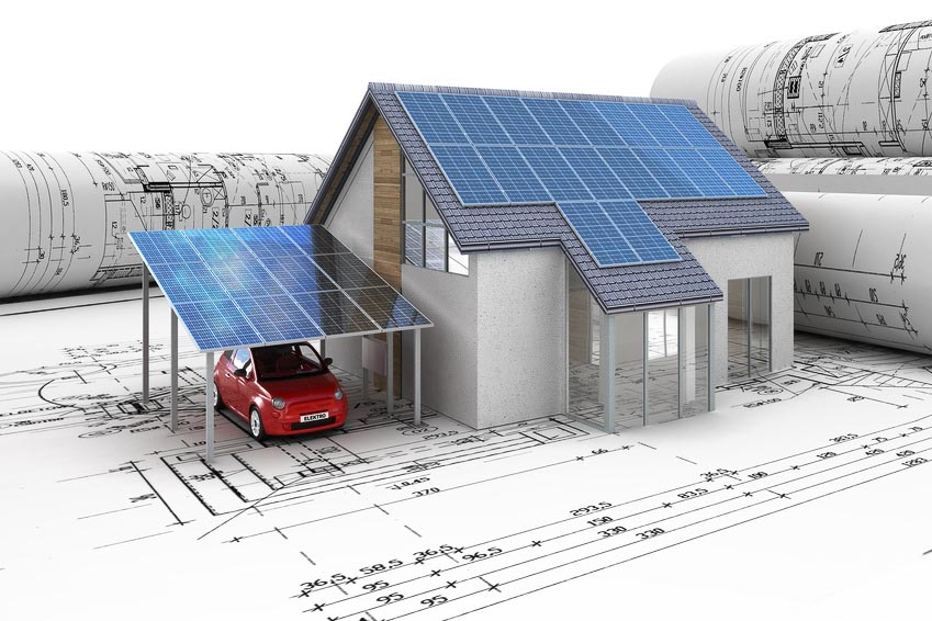 Solaranlage / Photovoltaik Anlagenbau mit Stromgewinnung
